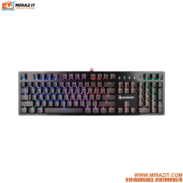 A4TECH BLOODY B820R Light Strike RGB Animation LK BLUE SWITCH Gaming Keyboard (With Extra 1 Set Duel Color & 8 Keycaps)
