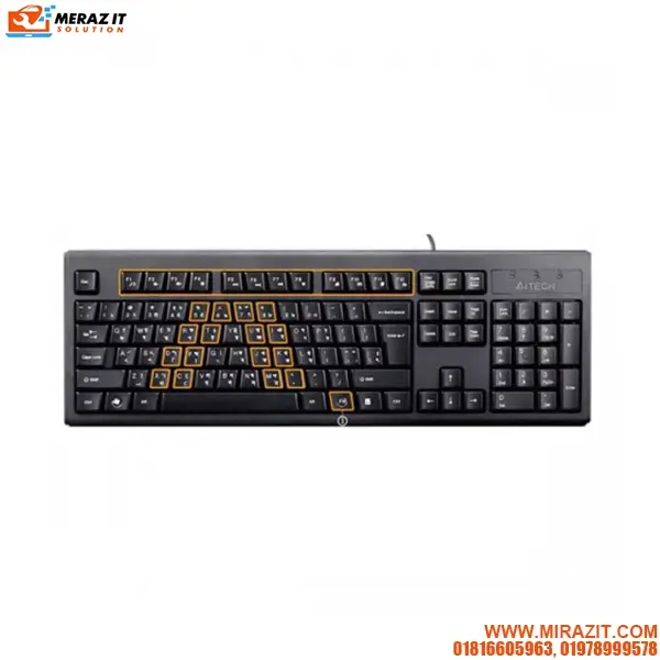 A4tech KRS-83 FN-Hotkeys Wired Multimedia Keyboard With Bangla Layout