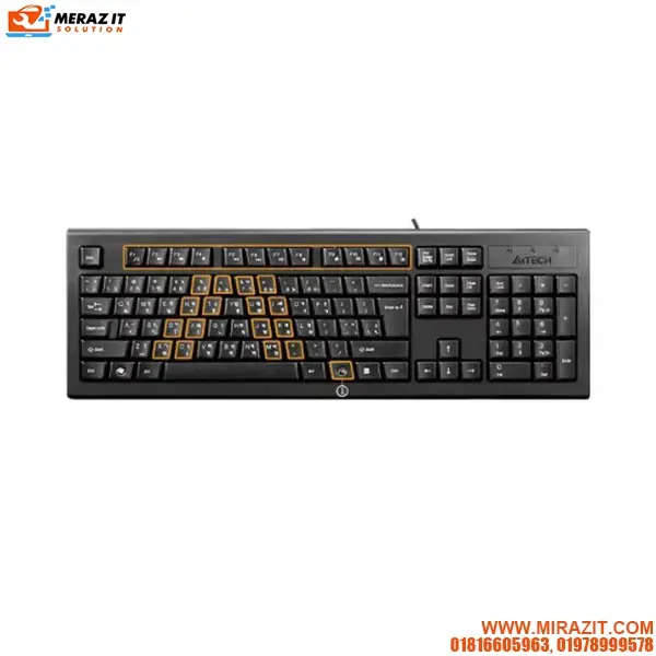 A4tech KRS-85 FN-Hotkeys Wired Multimedia Keyboard With Bangla Layout