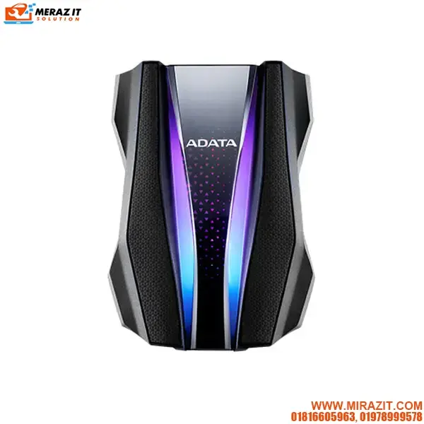 ADATA HD770G 2TB USB 3.2 RGB External Hard Disk Drive - Black
