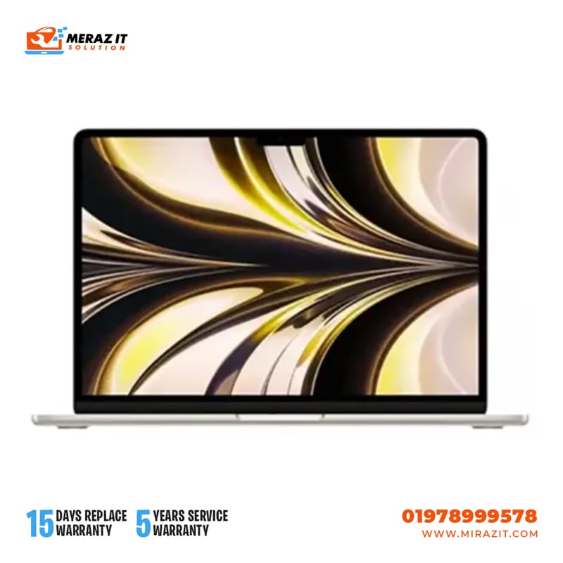 Apple MacBook Air (2022) Apple M2 Chip 13.6-Inch Liquid Retina Display 8GB RAM 256GB SSD Starlight #MLY13LL/A / MLY13ZP/A