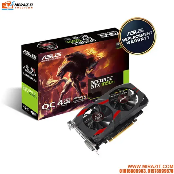 ASUS Cerberus GeForce GTX 1050 Ti OC Edition 4GB GDDR5 Graphics Card
