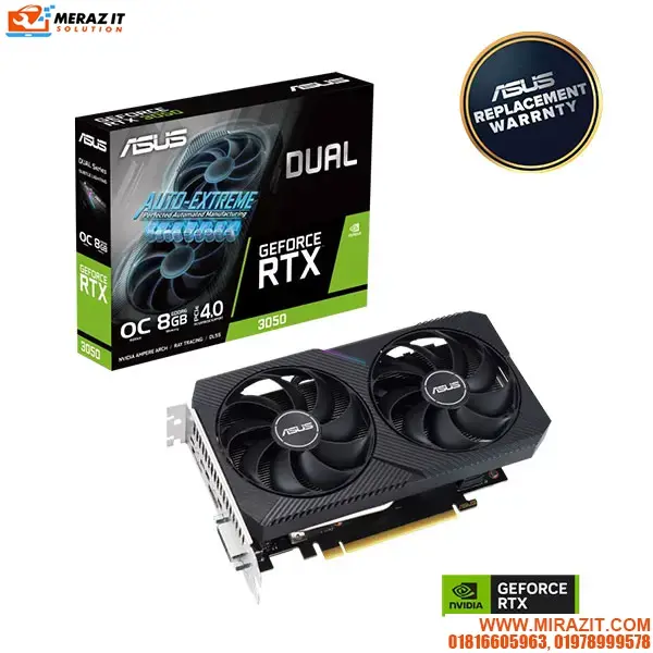 ASUS Dual GeForce RTX 3050 V2 OC Edition 8GB GDDR6 Graphics Card