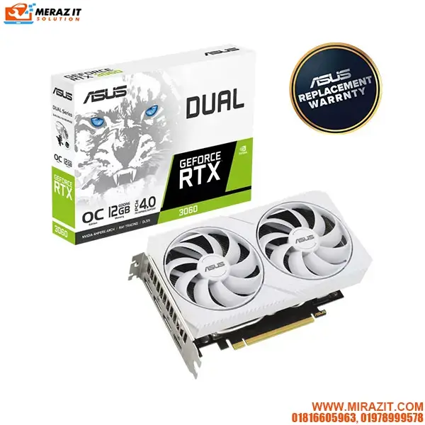 ASUS Dual GeForce RTX 3060 White OC Edition 12GB GDDR6 Graphics Card
