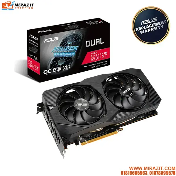 ASUS Dual Radeon RX 5500 XT EVO OC Edition 8GB GDDR6 Graphics Card