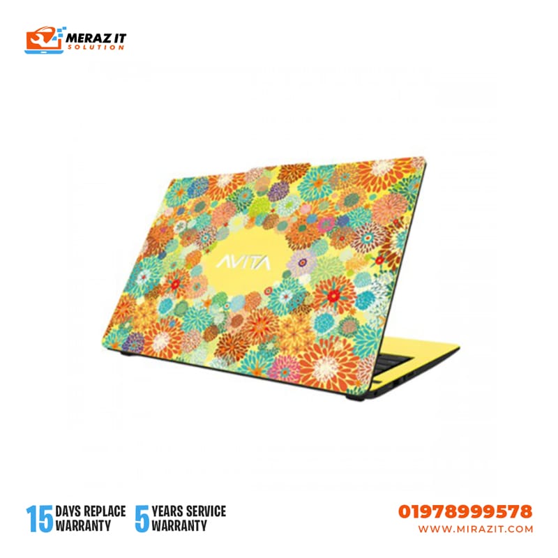 Avita Liber V14 Core i5 11th Gen 14" FHD Laptop Flowers on Yellow