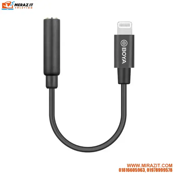 BOYA BY-K3 3.5mm TRRS (Female) to Lightning (Male) Audio Adapter