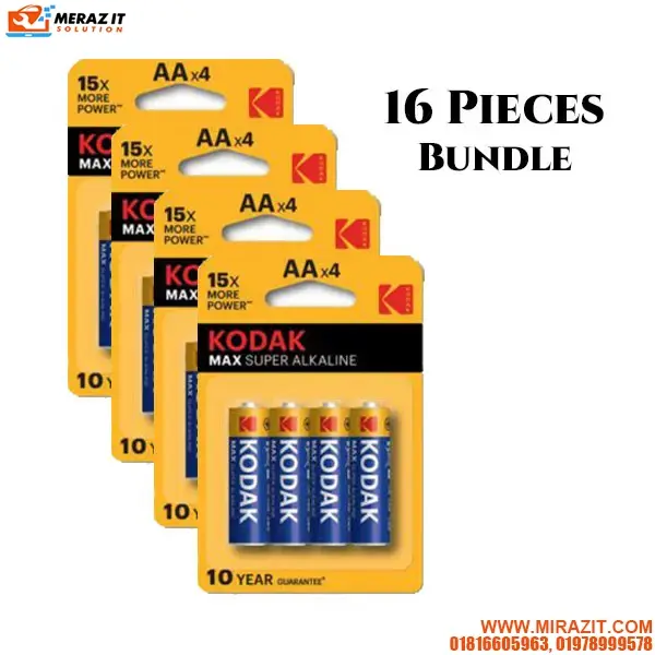 Kodak AA MAX Alkaline Battery (16 Pieces Bundle)