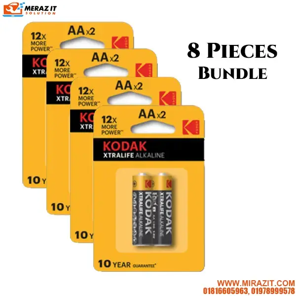 Kodak AA XTRALIFE Alkaline Battery (8 Pieces Bundle)
