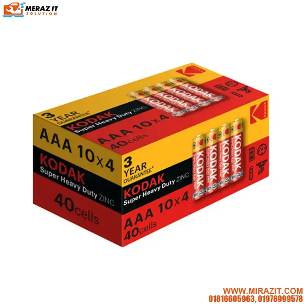 Kodak AAA Zinc Extra Heavy Duty Battery (4×10) 40pack Box