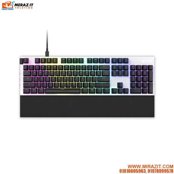NZXT Function (KB-1FSUS-WR) Red Switch Mechanical Keyboard - White