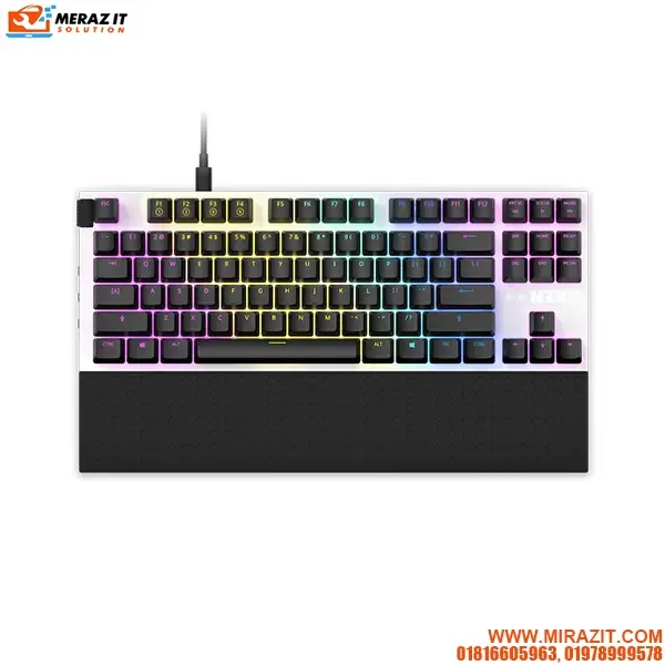 NZXT Function TKL (KB-1TKUS-WR) Red Switch Mechanical Keyboard - White