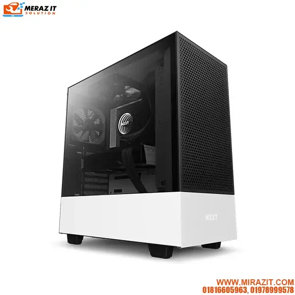 NZXT H510 Flow (CA-H52FW-01) Compact Mid-tower Casing - White/Black