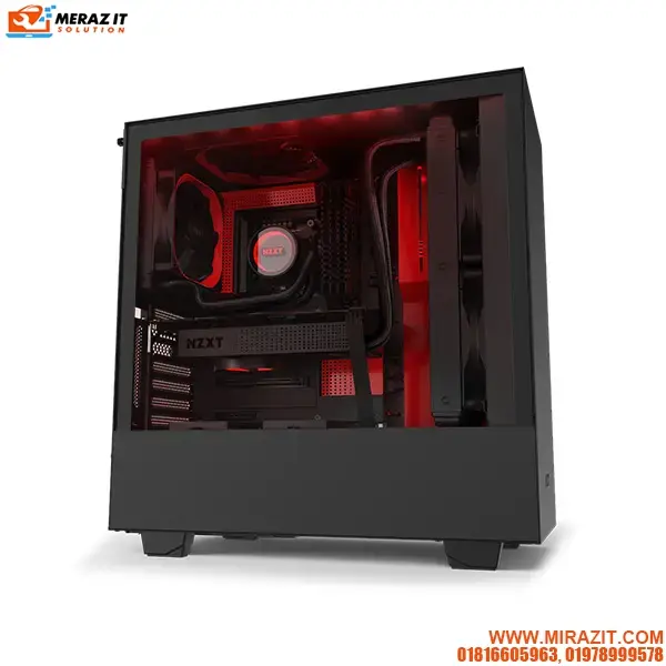 NZXT H510i (CA-H510I-BR) Compact Mid-Tower Casing with Smart Device 2 - Black/Red