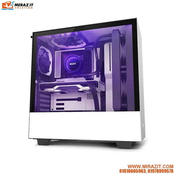 NZXT H510i (CA-H510I-W1) Compact Mid-Tower Casing with Smart Device 2 - White/Black
