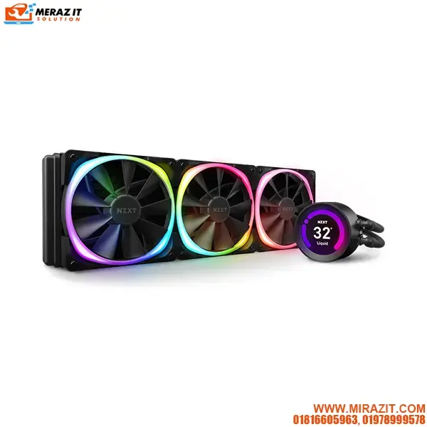 NZXT Kraken Z73 RGB 360mm Liquid CPU Cooler with LCD Display - Black