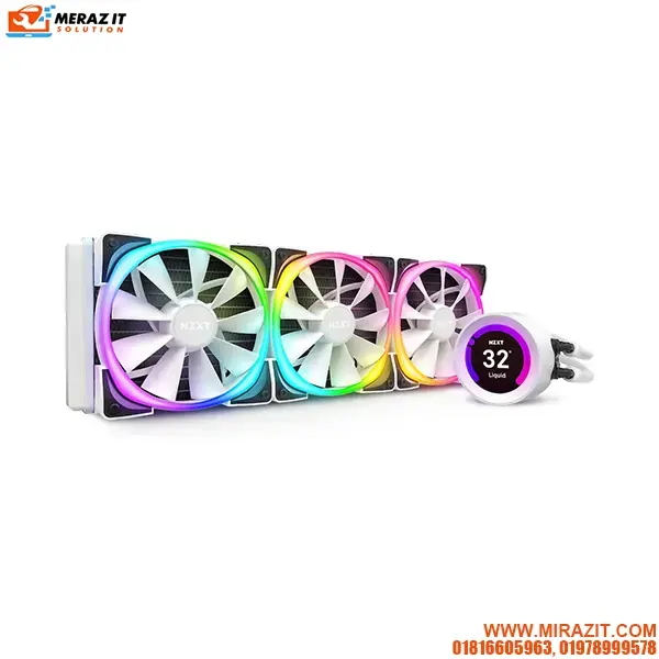 NZXT Kraken Z73 RGB 360mm Liquid CPU Cooler with LCD Display - White