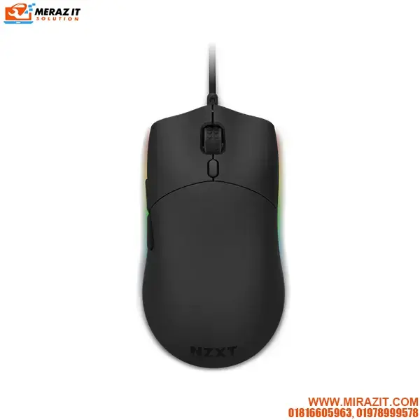 NZXT Lift (MS-1WRAX-BM-Black) Lightweight Ambidextrous Wired Gaming Mouse - Black