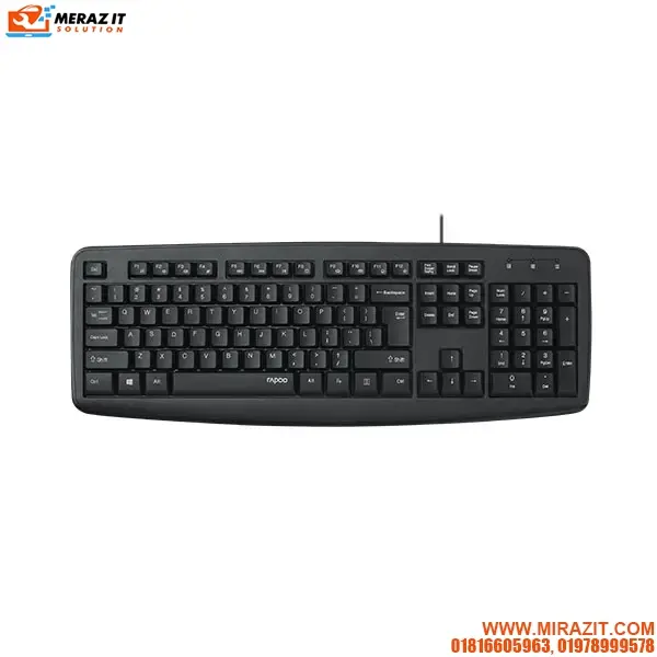 RAPOO NK2600 Spill-resistant Black Wired USB Keyboard