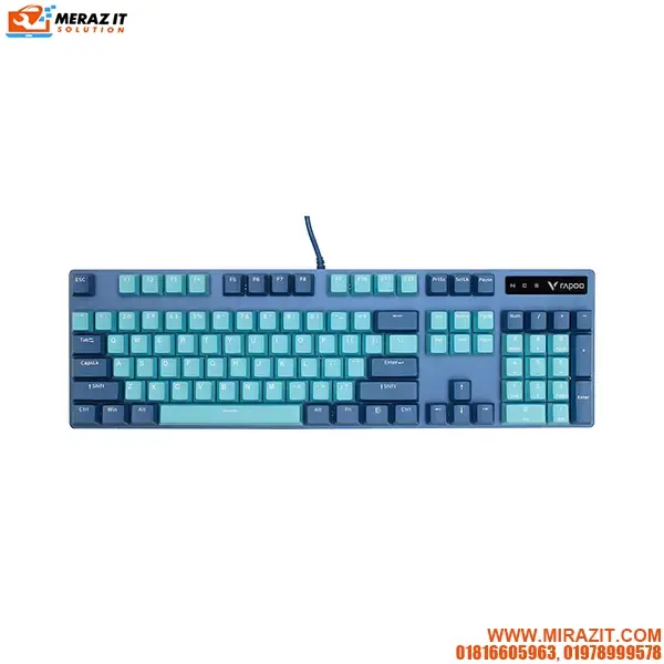 Rapoo V500PRO Cyan Blue Backlit Blue Switch Mechanical Gaming Keyboard