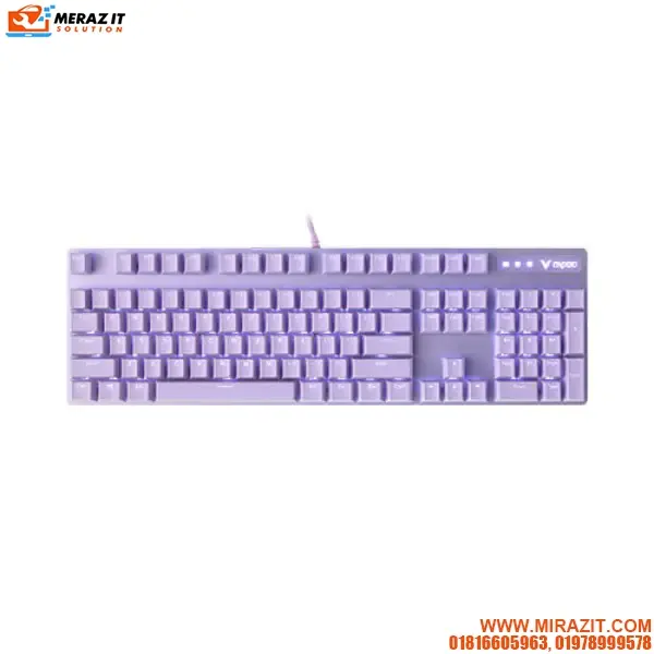 RAPOO V500PRO Purple Backlit Mechanical Blue Switch Gaming Keyboard