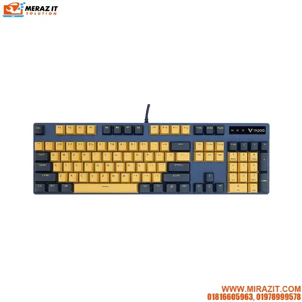Rapoo V500PRO Yellow-Blue Backlit Gaming Mechanical Keyboard