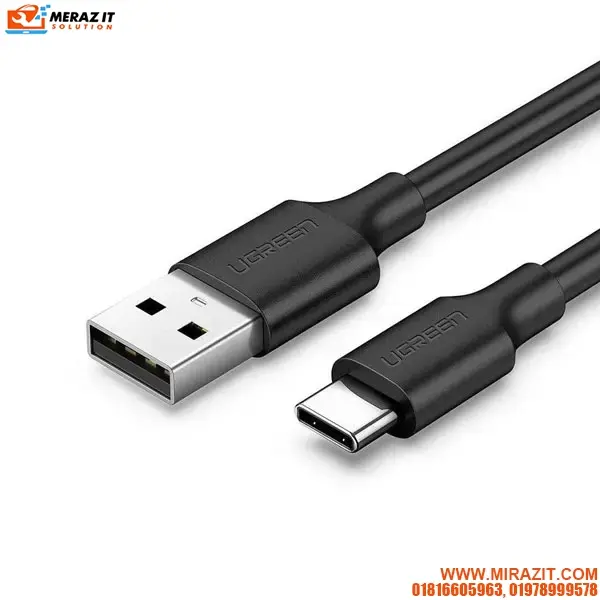 UGREEN 60116 USB-A 2.0 to USB-C Cable Nickel Plating 1m (Black) #US287