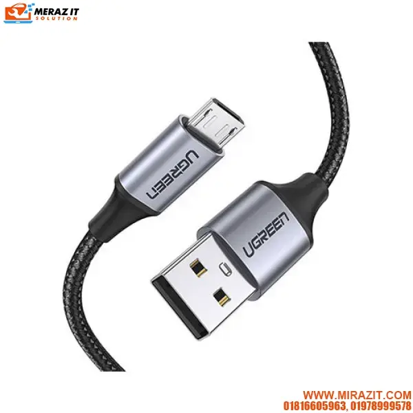 UGREEN 60147 Micro USB Male To USB 2.0 A Male Cable - 1.5M