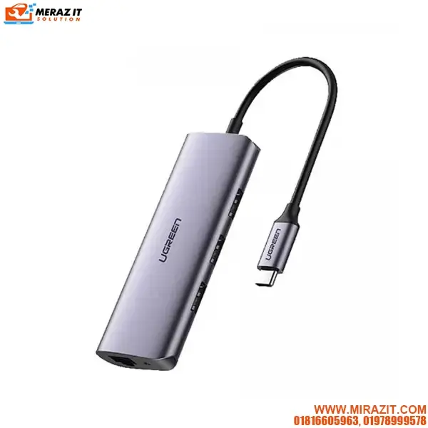 UGREEN CM252 (60718) USB-C to 3xUSB + RJ45 + USB-C Ethernet Multifunction Adapter Hub