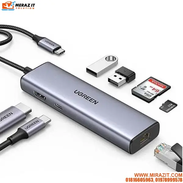 UGREEN CM512 (90568) USB-C 7-in-1 Multifunction Adapter with 4K HDMI & Ethernet