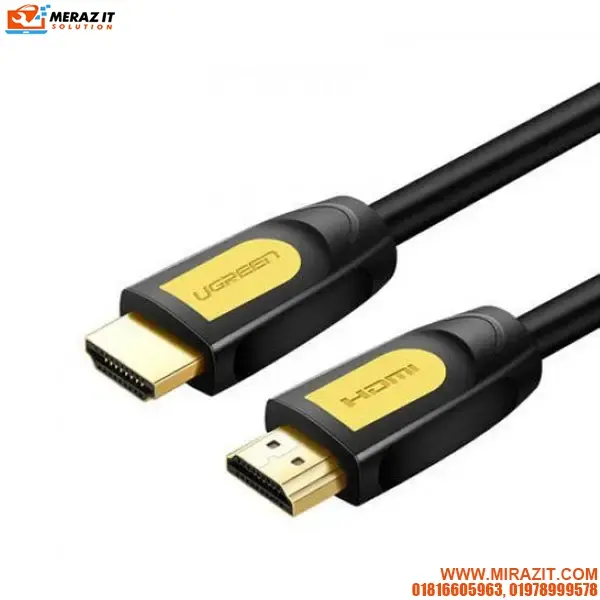 UGREEN HD101 (10129) HDMI Round Cable 2m (Yellow/Black)