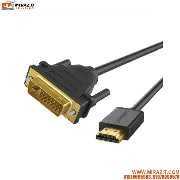 UGREEN HD106 (10136) HDMI Male to DVI Male 3M Black Cable
