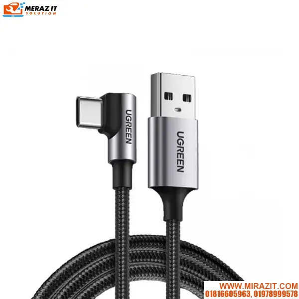 UGREEN US284 (50941) Right Angle USB-A to USB-C Cable 1m (Space Gray)