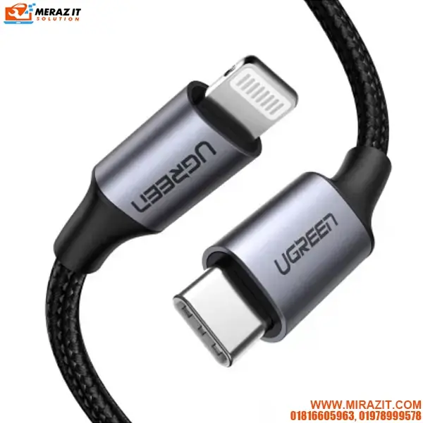 UGREEN US304 (60760) 1.5m Black USB Type C to Lightning MM Cable