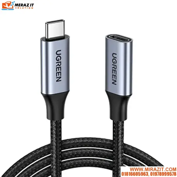 UGREEN US372 (30205) USB-C Male to USB-C Female Gen2 Alu Case Braided Extension Cable 1M