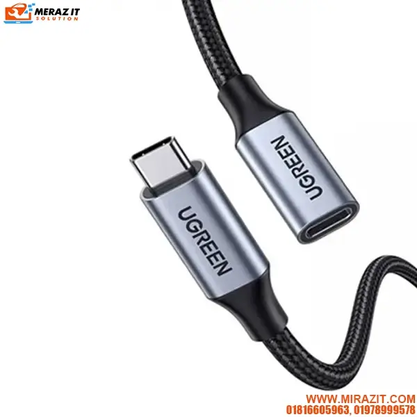 UGREEN US372 (80810) USB-C Male to Female Gen2 5A Braided Cable 0.5m