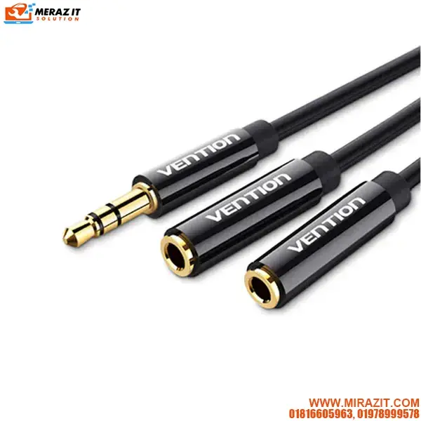 VENTION BBSBY 3.5mm Male to Female Stereo Splitter Cable Adapter