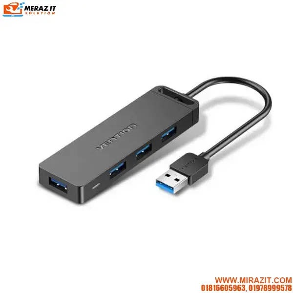 VENTION CHLBF 4-Port USB 3.0 Hub With Power Supply 1M Black
