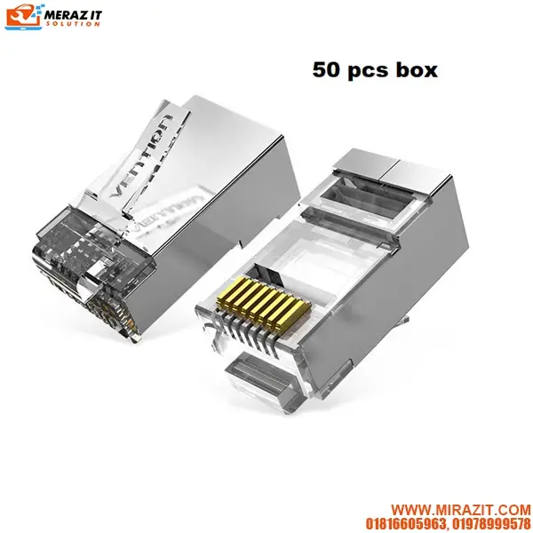 VENTION IDFR0-50 Cat.6A FTP RJ45 Modular Plug Transparent 50 Pack