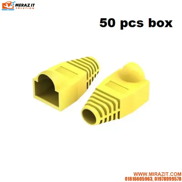 VENTION IOCY0-50 RJ45 Strain Relief Boots Yellow PVC Style 50 Pack