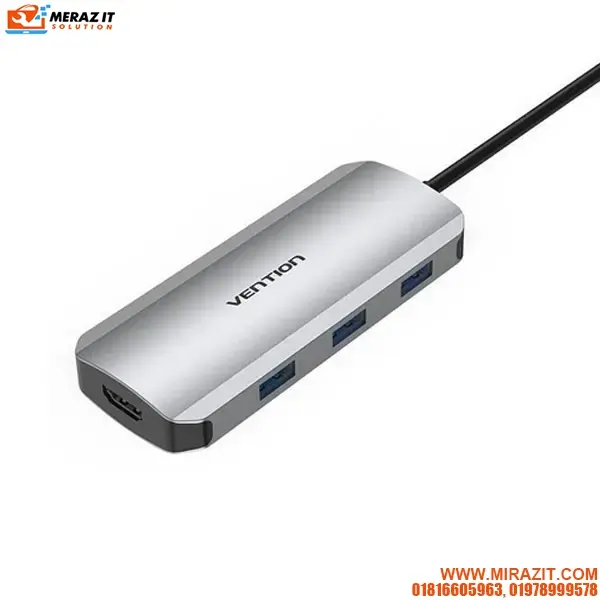 Vention TOJHB USB-C to HDMI/USB 7-in-1 Docking Station 0.15M