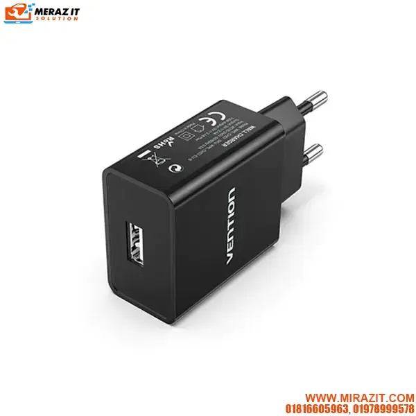 VENTION WML-CH07-EU-B 1-Port USB Wall Charger (12W) EU-Plug - Black