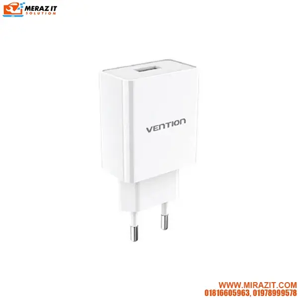 VENTION WML-CH07-EU-W 1-Port USB Wall Charger (12W) EU-Plug - White